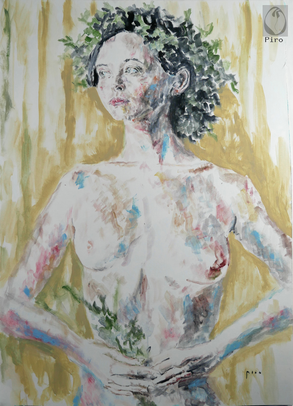 oil on paper - olio su carta di Piro